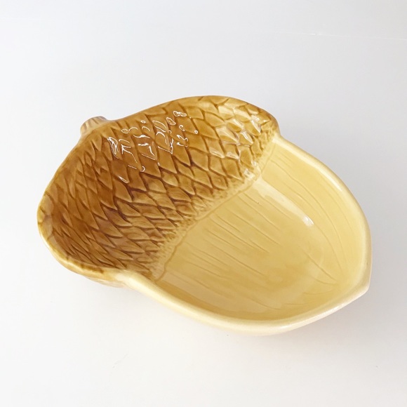 Acorn Serving Bowl Large 12" Ceramic Dish Fall